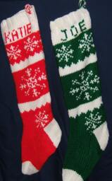 Personalized Hand Knitted Christmas Stocking - thumbnail 1