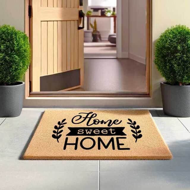 Home Sweet - Classic Doormat For A Cozy & Inviting Entryway A Simple, Heartfelt Welcome Front Doors, Porches, Hallways - image 1