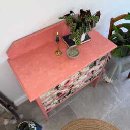 Vintage Chest Of Drawers Painted Pink & Floral - thumbnail 4
