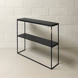 Double Shelf Black Console Table Radiator Cover Sideboard Hallway Furniture - thumbnail 3