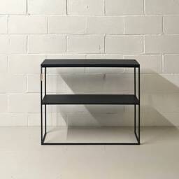 Double Shelf Black Console Table Radiator Cover Sideboard Hallway Furniture - thumbnail 4