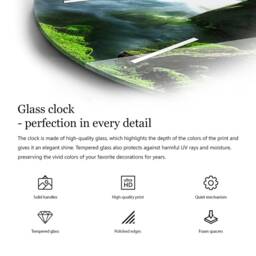 Decorative Marble Glass Clock, White Tempered Abstract Wall Personalized Printed Clock - thumbnail 4