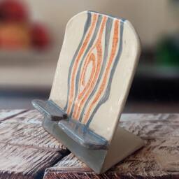 Handmade Ceramic Phone Stand, Charging Dock, Desk Organizer - thumbnail 3