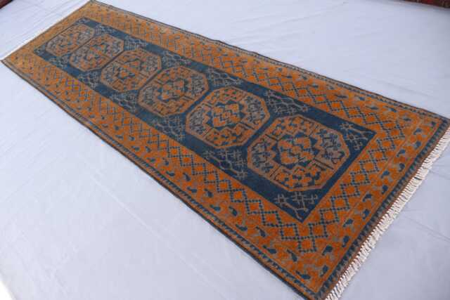 10 Ft Ersari Runner Rug, Afghan Hand Knotted Veg Dyes Wool Oriental Turkmen Tribal Hallway Runner, Kitchen 3x10 - image 1