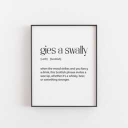 Scottish Poster Prints - Set Of Scotland Slang Gift Unique Ideas Themed Wall Art Dictionary - thumbnail 2