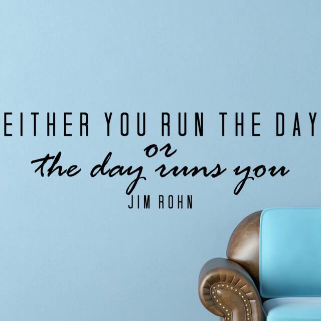 Run The Day Wall Decal - Productivity Mindset Quote Office Decor - image 1