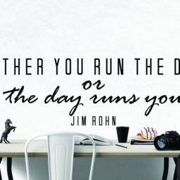 Run The Day Wall Decal - Productivity Mindset Quote Office Decor - thumbnail 2