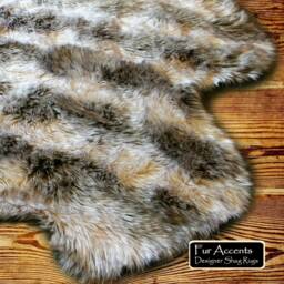 Faux Sheepskin Rug - Gray & Off White Quatro Pelt, Usa Made - thumbnail 2