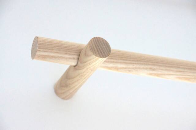 Handmade Ash Curtain Pole With Brackets, Minimalist Style - image 1