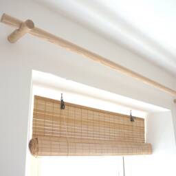 Handmade Ash Curtain Pole With Brackets, Minimalist Style - thumbnail 3