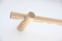 Handmade Ash Curtain Pole With Brackets, Minimalist Style - thumbnail 1