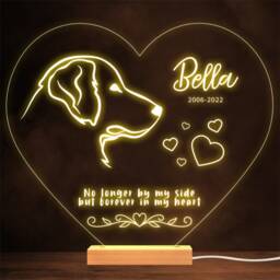 Dog Golden Retriever Memorial Pet Loss Personalised Gift Warm Lamp Night Light