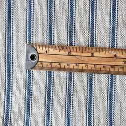 1512. Handmade Blue Harrop Stripe Linen Blend Cushion Cover, 12x12 - thumbnail 3