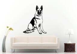 German Shepard Dog Mans Best Friend Cop Breed Animal Wall Decal Vinyl Sticker Mural Room Decor L946 - thumbnail 1
