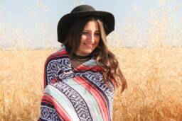 Teal Orange Colorful Handmade Mexican Blanket Throw Beach Camping Yoga Serape Saltillo Southwest Decor