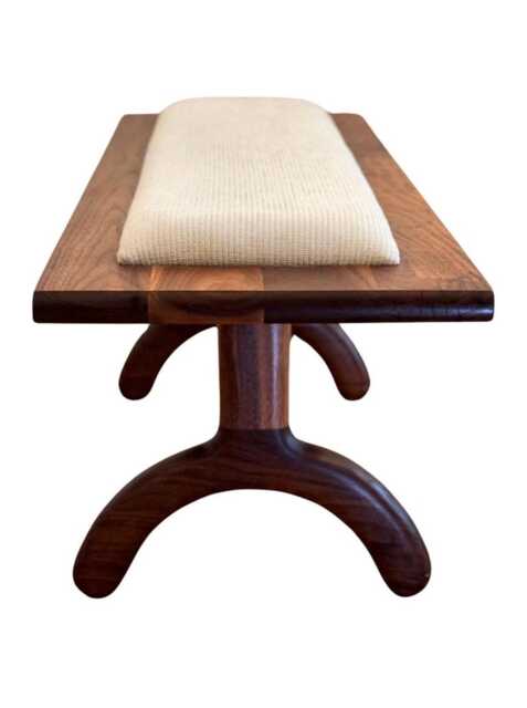Solid Walnut Larsen Fabric Bench - Luxury Handcrafted UK Furniture Home Decor - image 1