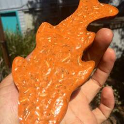Opulent Orgone Orange Small Koi Fish Sculpture - Energy Harmonizer - thumbnail 3