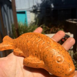 Opulent Orgone Orange Small Koi Fish Sculpture - Energy Harmonizer - thumbnail 2