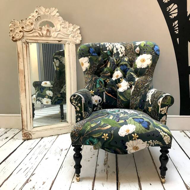 Anaise Peacock Velvet Armchair - image 1