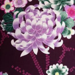 Japanese Floral Pillow Cover Purple Oriental Decor - 16x16 - thumbnail 3