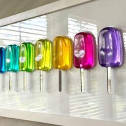 Large Rainbow Popsicle Resin Wall Art Handmade Pop Art Decor - 12x24 - thumbnail 3
