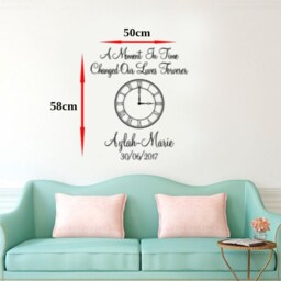Personalised Kids Birth Date Vinyl Wall Art Clocks Stickers - thumbnail 2