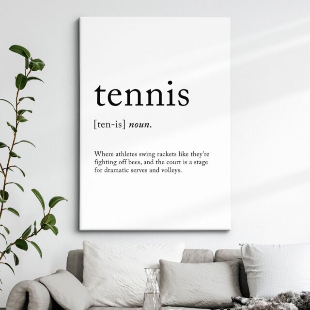 Tennis Definition Dictionary Funny Sports Quote Minimalist Framed Print & Canvas Wall Art Poster Home Decor Interior Gift - image 1