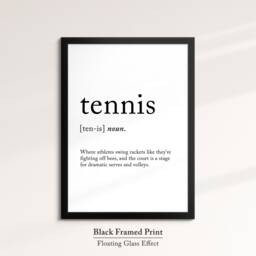 Tennis Definition Dictionary Funny Sports Quote Minimalist Framed Print & Canvas Wall Art Poster Home Decor Interior Gift - thumbnail 2