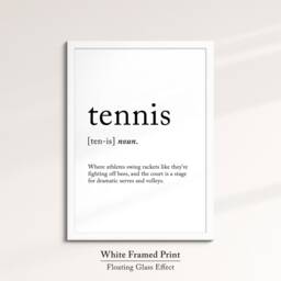 Tennis Definition Dictionary Funny Sports Quote Minimalist Framed Print & Canvas Wall Art Poster Home Decor Interior Gift - thumbnail 3