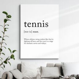 Tennis Definition Dictionary Funny Sports Quote Minimalist Framed Print & Canvas Wall Art Poster Home Decor Interior Gift - thumbnail 1