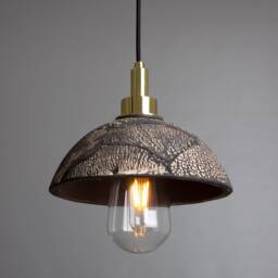 Kingii Ceramic Dome Bathroom Pendant Light Black Clay 7.75'' Ip44 - thumbnail 2