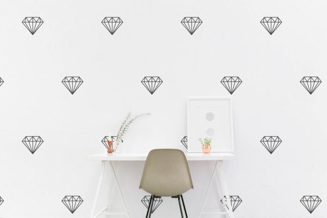 Diamond Wall Decal Kids Room Wall Sticker, Living Room, Bedroom, Office Pattern Wallpaper Vinyl Decals Stickers Home Decor - image 1