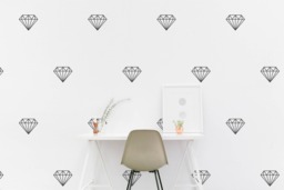 Diamond Wall Decal Kids Room Wall Sticker, Living Room, Bedroom, Office Pattern Wallpaper Vinyl Decals Stickers Home Decor - thumbnail 1