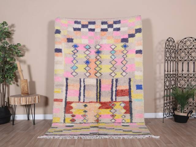 Authentic Boujaad Rug, Soft Moroccan Rug 5x8 Ft - image 1