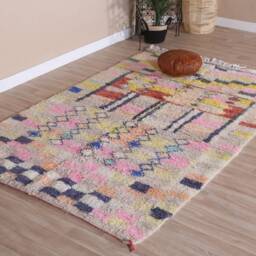 Authentic Boujaad Rug, Soft Moroccan Rug 5x8 Ft - thumbnail 3