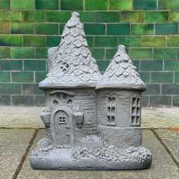 Concrete Fairy Cottage Statue Stone House Sculpture Outdoor Yard Ornament Cute Figurine Handmade Cement Garden Art Gift - thumbnail 4