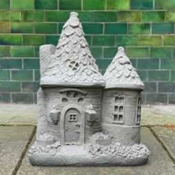 Concrete Fairy Cottage Statue Stone House Sculpture Outdoor Yard Ornament Cute Figurine Handmade Cement Garden Art Gift - thumbnail 1