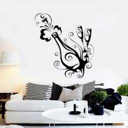 Wall Vinyl Decal Champagne Party Wine Vine Guaranteed Quality Decor For Bars, Kitchens, Or Celebration Spaces 2299Di - thumbnail 2