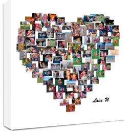 Heart Photo Collage Canvas, Custom Gift, Ready To Hang - thumbnail 2