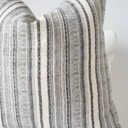 White Cream Black Striped Pillow Cover - thumbnail 2
