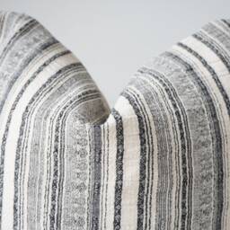 White Cream Black Striped Pillow Cover - thumbnail 3