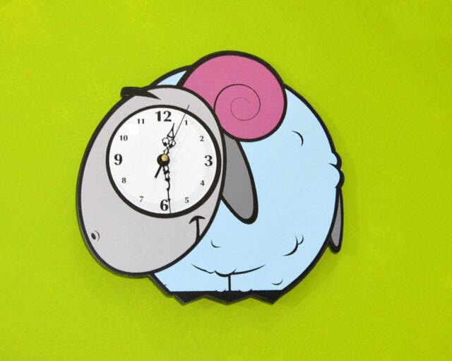 Cute Little Ram Cartoon - Wall Clock - image 1