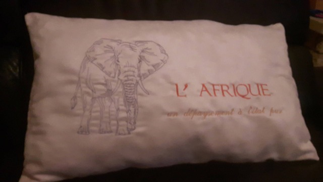 African Cushion, Savannah Embroidered Decorative Elephant Embroidery, Nature Personalized Gift Idea