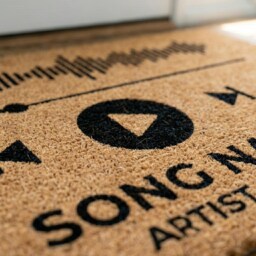 Custom Music Player Doormat, Personalized Song Welcome Mat, Natural Coir Rug - thumbnail 3