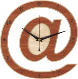 Wooden @ Clock - At/Arroba Geek Gift. Handmade Inuk - thumbnail 1