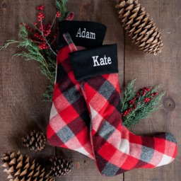 Woolrich Plaid With Black Cuff Personalized Christmas Stocking - Merrystockings Exclusive - thumbnail 2