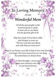 Mum in Loving Memory Print, Funeral Poem, Missing You, Bereavement, Heaven Grief Mum Heaven - thumbnail 1