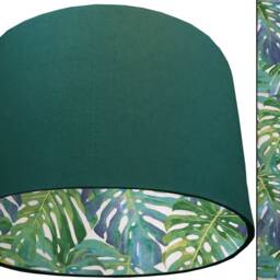 Green Palm Frond Lampshade Tropical Leaf Print, Boho Decor - thumbnail 3