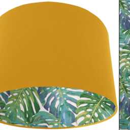 Green Palm Frond Lampshade Tropical Leaf Print, Boho Decor - thumbnail 2