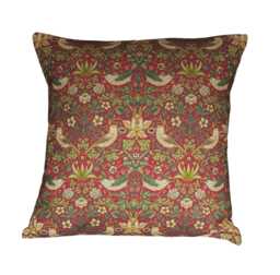 William Morris Strawberry Thief Crimson Red Scatter Pillow Cushion Cover 16